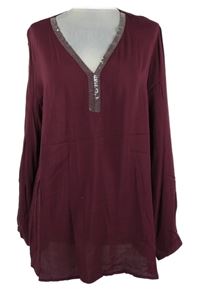 Dámská vínová halenka s flitry Anastia 