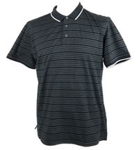 Pánske sivo-tmavomodré pruhované polo tričko Next