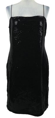 Nové - Dámské černé třpytivé šaty New Look 