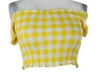 Dámská žluto-bílá kostkovaná žabičková crop halenka FB Sister 