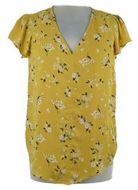 Dámska okrová kvetovaná blúzka H&M