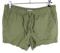 Dámské khaki lněné kraťasy U2Fashion 