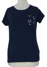 Dámske tmavomodré pyžamové tričko s hviezdičkami F&F