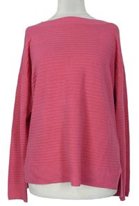 Dámsky ružový rebrovaný sveter F&F