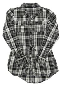 Černo-bílá kostkovaná halenková tunika George 