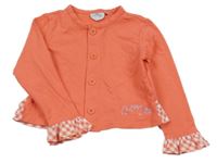 Oranžová prepínaci mikina s kamienkami a kostičkami