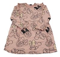 Růžové teplákové šaty s Minnie Sinsay