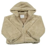 Béžová kožešinová podšitá bunda s kapucí Primark