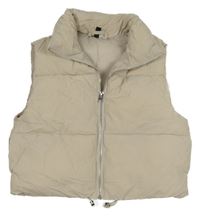 Svetlobéžová šušťáková zateplená crop vesta H&M