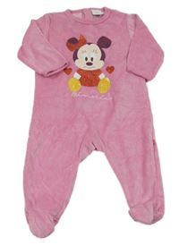 Růžový sametový overal s Minnie Disney
