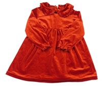 Červené zamatové šaty Dunnes