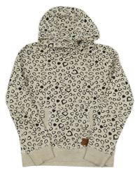 Svetlosivá melírovaná mikina s fľakmi a kapucňou S. Oliver