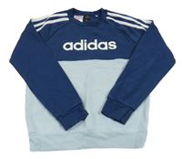 Tmavomodro-modrá mikina s logem Adidas