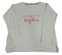 Svetlosivá melírovaná mikina s nápisom C&A