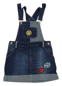 Tmaovmodré rifľové na traké šaty s obrázkami