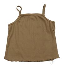 Hnedý rebrovaný crop top Shein