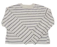 Bielo-modré crop pruhované tričko H&M