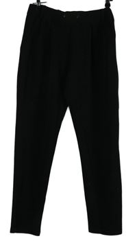 Dámské černé vzorované lehké kalhoty 