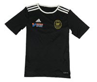 Černé sportovní tričko s nápisem Adidas
