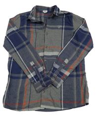 Sivo-tmavomodro-červená kockovaná košeľa zn. River Island