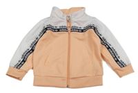 Bílo-lososová sportovní propínací mikina Adidas