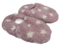 Světlerůžové chlupaté bačkory s hvězdami vel.29