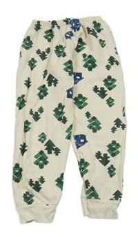 Smetanové tepláky se stromečky Petit Bateau