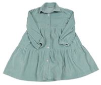 Mentolové manšestrové košilové propínací šaty Matalan