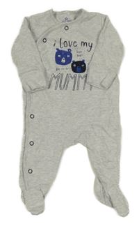 Sivý overal s medvedíkmi Next