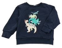 Tmavomodrá mikina s dinosaurami M&S