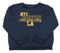 Tmavomodrá mikina s nápisom Primark