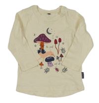 Smetanové triko s houbami 
