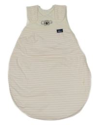 Bílo-světlerůžový pruhovaný zateplený spací pytel s koalou 