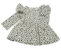 Smetanovo-černé vzorované šaty s volánky River Island