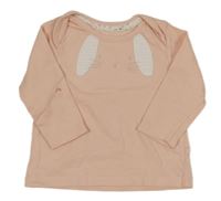 Svetloružové tričko s králikom Mothercare