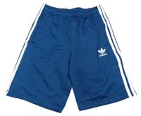 Petrolejové sportovní funkční kraťasy s pruhy a logem Adidas