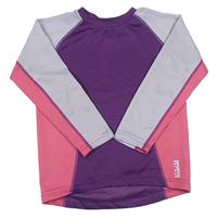 Sivo-fialovo-ružové športové tričko Crivit