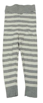 Sivo-biele pruhované pletené nohavice H&M