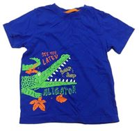 Tmavomodré tričko s krokodílom Primark