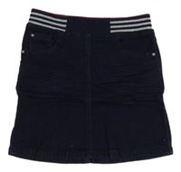 Tmavomodrá rifľová sukňa s prúžkami Tissaia