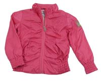 Ružová šušťáková jarná bunda s nášivkou Bimbus