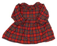 Červeno-farebné kockované flanelové šaty Next