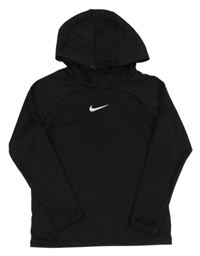 Černá sportovní mikina s logem a kapucí Nike 