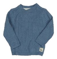 Modrý rebrovaný zavinovací sveter Mothercare