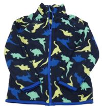 Tmavomodrá fleecová prepínaci mikina s dinosaurami Kiki&Koko