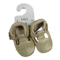 Nové - Zlaté semišové třpytivé baleríny M&S vel. 16