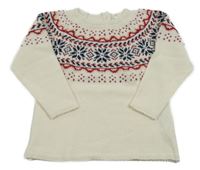 Smotanový sveter so vzorom Zippy