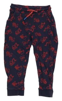 Tmavomodré tepláky s autami Mothercare