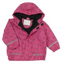 Růžová nepromokavá jarní bunda se zvířátky a kapucí Kiki&Koko