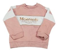 Svetloružová -biela mikina s logom McKenzie